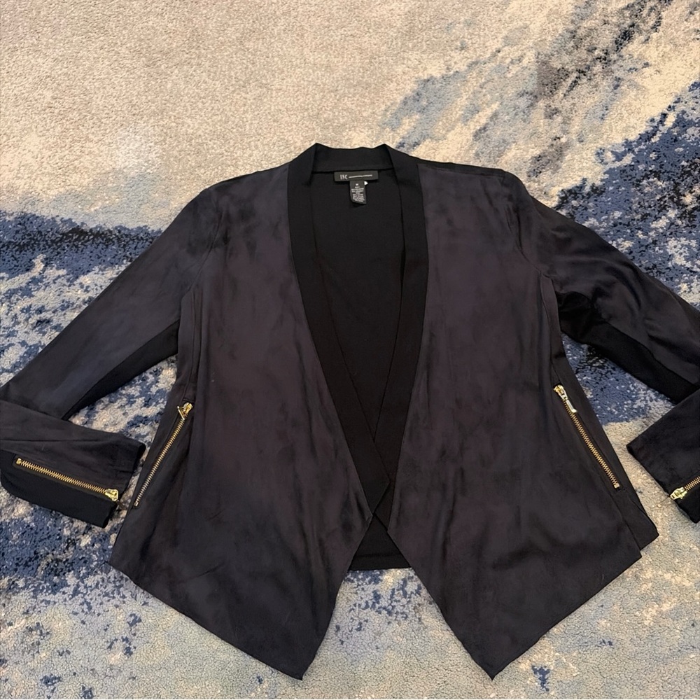 INC International Concepts Black Blazer with Gold Accents